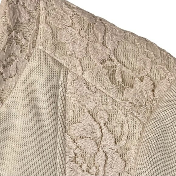 Free People We The Free Womens Military Jacket Lace Cropped Cream Lace Button 6 - Picture 7 of 16